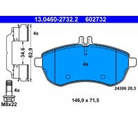 602732 Kit pastiglie freno, Freno a disco Ate