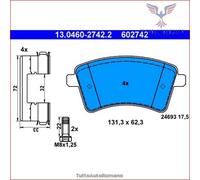 KIT PASTIGLIE FRENO ANT ATE RENAULT KANGOO 1.5 dCi 78KW 08> 13046027422