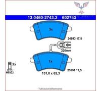 602743 Kit pastiglie pattini freno Ate Anteriore per RENAULT KANGOO
