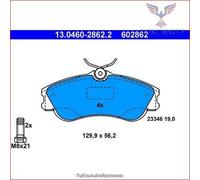 ATE 13.0460-2862.2 Kit pastiglie freno, Freno a disco per CITROËN,PEUGEOT