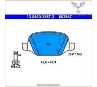 ATE 13.0460-2867.2 Kit pastiglie freno, Freno a disco per ALFA ROMEO,FIAT,LANCIA