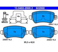 602868 Kit pastiglie freno, Freno a disco Ate