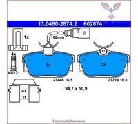 602874 Kit pastiglie pattini freno Ate Posteriore per VW TRANSPORTER