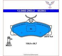 ATE 13.0460-2903.2 Kit pastiglie freno, Freno a disco per VW