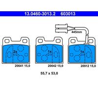 603013 Kit pastiglie freno, Freno a disco Ate