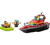 lego city - barca di soccorso antincendio - lego 60373 nave galleggiante e gommone dei vigili del fuoco anni 5+ 144pz
