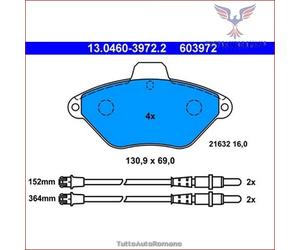 603972 Kit pastiglie pattini freno Ate Anteriore per CITROEN XANTIA