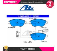 603983 Kit pastiglie freno a disco ant (MARCA-ATE).