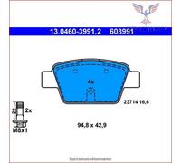 Set di pastiglie freno ATE 13.0460-3991.2, posteriore