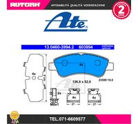 603994 Kit pastiglie freno a disco ant. (ATE)