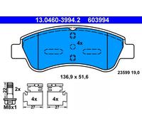 603994 Kit pastiglie freno, Freno a disco Ate