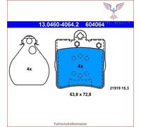 604064 Kit pastiglie pattini freno Ate Posteriore per CHRYSLER CROSSFIRE Roadst