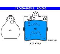 604065 Kit pastiglie freno, Freno a disco Ate