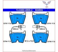 604800 Kit pastiglie pattini freno Ate Anteriore per VW PHAETON