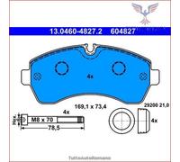 604827 Kit pastiglie pattini freno Ate Anteriore per MERCEDES eSPRINTER Electri