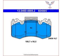 604885 Kit pastiglie pattini freno Ate Anteriore per LAND ROVER RANGE III IV II