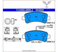 ATE 13.0460-4890.2 Kit pastiglie freno, Freno a disco per CITROËN,FIAT,OPEL,PEUG