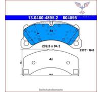 604895 Kit pastiglie pattini freno Ate Anteriore per PORSCHE PANAMERA CAYENNE M