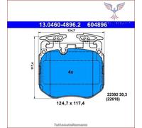 604896 Kit pastiglie pattini freno Ate Anteriore per BMW 3 G20 G80 G28 M340 M X