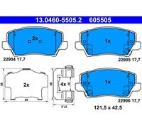 605505 Kit pastiglie freno, Freno a disco Ate