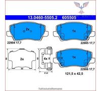 Set di pastiglie freno ATE 13.0460-5505.2, anteriore
