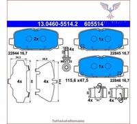 605514 Kit pastiglie pattini freno Ate Posteriore per JEEP COMPASS
