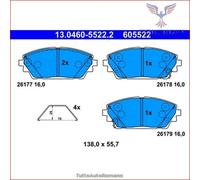 605522 Kit pastiglie pattini freno Ate Anteriore per MAZDA 3