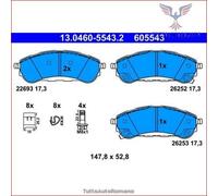 Set di pastiglie freno, freno a disco ATE 13.0460-5543.2, Posteriore