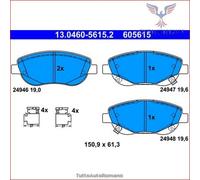 605615 Kit pastiglie pattini freno Ate Anteriore per TOYOTA AVENSIS VERSO