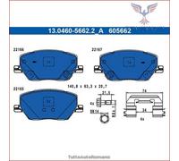 KIT PASTIGLIE FRENO ANT ATE FIAT 500X 2.0 D Mjt 4x4 103KW 14> 13046056622