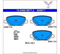 605677 Kit pastiglie pattini freno Ate Posteriore per FIAT TIPO