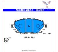 605682 Kit pastiglie pattini freno Ate Anteriore per ABARTH 124 FIAT MAZDA MX-5