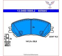 605685 Kit pastiglie pattini freno Ate Anteriore per RENAULT TALISMAN SCENIC ME