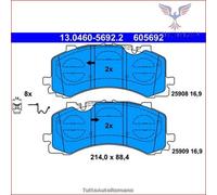 KIT PASTIGLIE FRENO ANT ATE AUDI A8 50 TFSI Hybrid 210KW 18> 13046056922