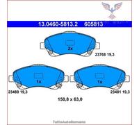 605813 Kit pastiglie pattini freno Ate Anteriore per TOYOTA COROLLA AVENSIS