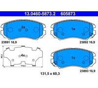 605873 Kit pastiglie freno, Freno a disco Ate