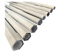 6063 T5 Esagono esterno Cerchio interno Tubo in lega di alluminio Manicotto telescopico Asta cava esagonale in alluminio Lato opposto 5 6 7 8 mm(245MM_17X10.4MM)