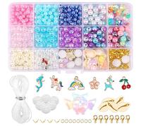 606pcs Colours Perline per gioielli che producono perle fai -da -te Kit per la produzione di gioielli per bambini adulti kit di perline per bracciale fai -da -te con ciliegie a ciliegia di ciliegia di