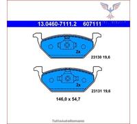 607111 Kit pastiglie pattini freno Ate Anteriore per AUDI A3 A1 SEAT TOLEDO IV