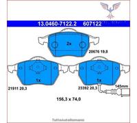 607122 Kit pastiglie pattini freno Ate Anteriore per AUDI TT A3 SEAT TOLEDO II