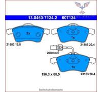 607124 Kit pastiglie pattini freno Ate Anteriore per VW TRANSPORTER