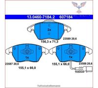 607184 Kit pastiglie pattini freno Ate Anteriore per AUDI A3 A1 SEAT TOLEDO III