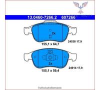 607266 Kit pastiglie pattini freno Ate Anteriore per DACIA SANDERO JOGGER DUSTE