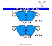 607268 Kit pastiglie pattini freno Ate Anteriore per BMW 5 F11 523 520 518 F10