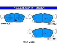 607321 Kit pastiglie freno, Freno a disco Ate