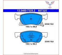 607325 Kit pastiglie pattini freno Ate Anteriore per OPEL ASTRA K