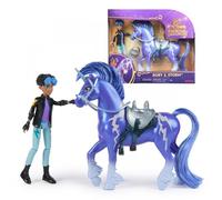 Unicorn Academy Set - Rory e Unicorno Storm con vera criniera e coda e spazzola, circa 12 cm personaggi originali della popolare serie Netflix, per bambini dai 4 anni in su