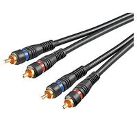 60795 cavo spina RCA x2, rivestimento 2 m su entrambi i lati: dorato Goobay