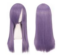 60cm 23.6inches Long Straight Full Bangs Synthetic Hair Cosplay Costume Wigs + Wig Cap