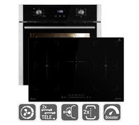 Cucina: 60cm Forno da incasso EB8010ED + 77cm Piano Cottura Induzione IH87705FZ | Griglia | Circolazione dell'aria | Aria calda | Cassetti telescopici | Timer automatico | SET8010IH77FZ